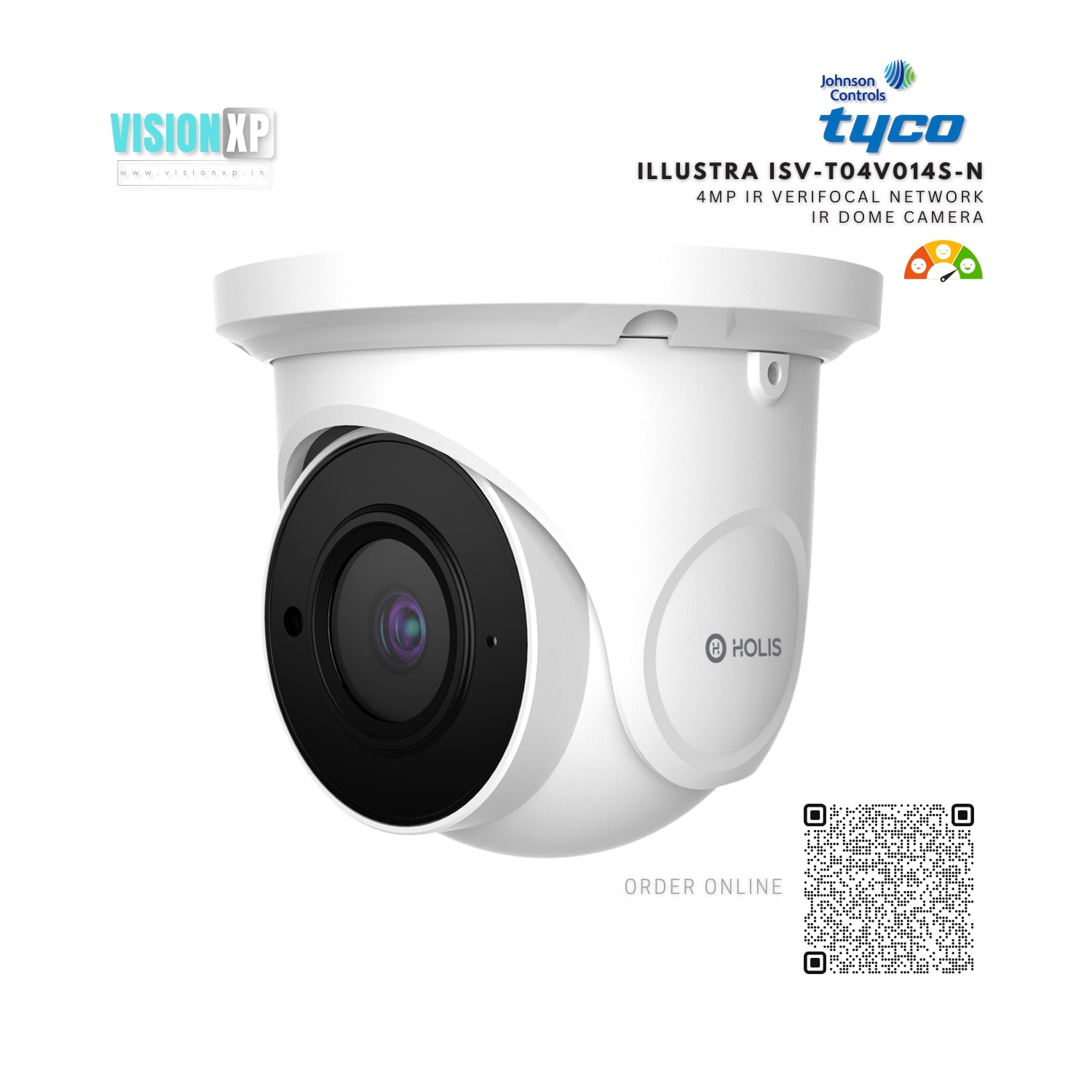 Tyco Illustra ISE-T04V014S-N H.265 4MP Manual Verifocal IR Turret Network Dome Camera Tyco Illustra ISE-T04V014S-N H.265 4MP Manual Verifocal IR Turret Network Dome Camera